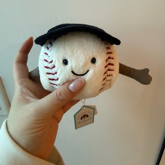 Jellycat Amuseables Baseball Plush - White and Black - Picture 2 of 4
